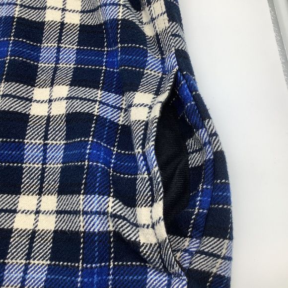 Orvis Mens‎ Long Sleeve Button Up Heavy Flannel Shirt Jacket Blue Plaid Size XXL - Picture 7 of 9